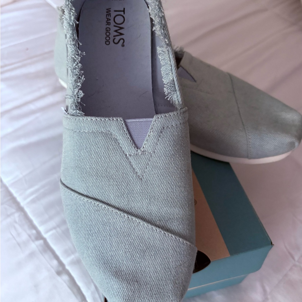 Toms Soft Blue Canvas Slip-Ons